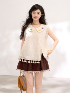 KEIKO | Floral Embroidery Lace Crochet Cotton Summer Sleeveless Shirt