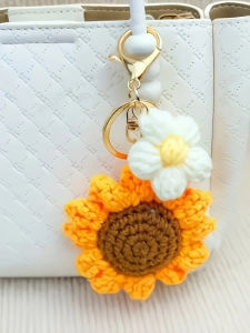 QIWEILANG | Sunflower Wool Keychain Student Exam Bag Charm Gift