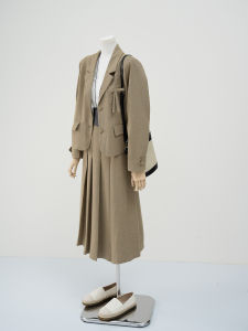 Elegant Butterfly Knot Suit Set Womens Spring 2025 New Korean Style Half Skirt Two-Piece Set Long Sleeve Polyester Fiber