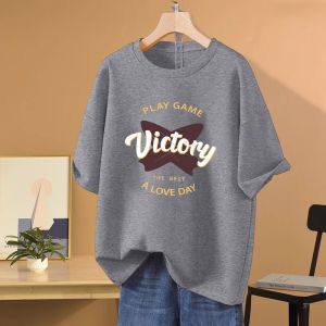 DVDK | Plus Size Loose Cotton T-Shirt Summer