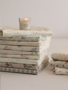 Pastoral Style Cotton Print Bed Sheet One-Piece 1.8M Small Floral Pure Cotton Fitted Sheet Simmons Protective Cover Single 1.5M