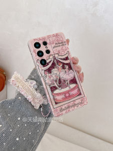 Pink Protective Phone Case for Samsung S25 Ultra S24 plus S23U S22 plus S21FE Note20 A55 A54 with Lanyard Womens Style Full Edge Coverage TPU