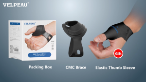 VELPEAU Flexible CMC Thumb Brace - Soft Rubber Thumb Splint for Arthritis Pain and Support Comfort Cool Thumb CMC Restriction Splint Thumb Stabilizer for CMC Joint