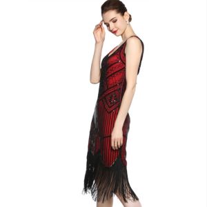 1920s r Tassel Style Retro Summer Art Decoration Sequin Decoration Party Dress Sleeveless
