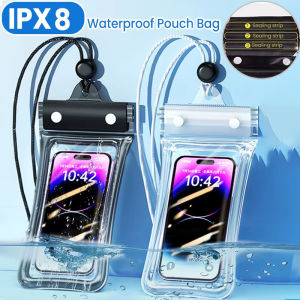 Waterproof Phone Pouch Universal Transparent Touch Screen with Lanyard CellPhones Protector for Beach Swimming Diving Sealed Bag