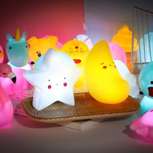LED Childrens Night Lights Unicorn Star Moon Night Lamp Christmas Gifts Bedside Lamp Bedroom Decor