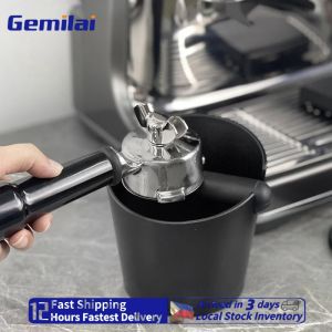 Gemilai coffee pounding powder bucket coffee pounding box with shock-absorbing and durable ABS anti slip design and coffee trash can with detachable pounding bar