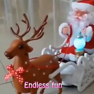 Christmas gifts Childrens gifts Elk pulling a sleigh Santa Claus music dancing doll toy
