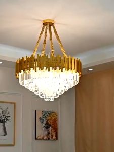 Living room crystal chandelier high ceiling dining room lamp bedroom decorative lamp hallway hall lamp