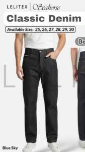 [Clearance] Teen Boys/Thin Mens Classic Loose Cut Wide Thigh Polyester Cotton Denim Thick Long Jeans 12-30 Years Old Non-Stretchy