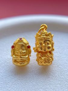 S925 Antique Silver Gold Plated Baby Buddha Pendant Separating Bead Cloud Back Zang DIY Jewelry Fashion Accessories