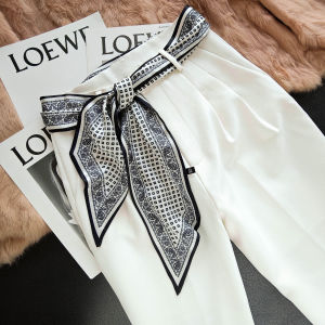 เข็มขัดผ้าพันคอไหมลายมะพร้าวขนาดเล็ก เครื่องประดับแฟชั่นสำหรับผู้หญิง ฤดูใบไม้ผลิและฤดูร้อน 2025 สายรัดผมผ้าไหมลายดอกไม้