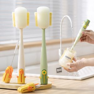 Long Handle Cup Lid Brush 5in1