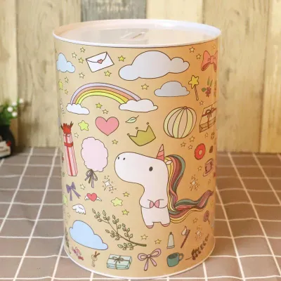 Large Capacity Money Box Childrens Only in Not out Boys And Girls Anti-Fall Storage Jar Creative Gift Country Style Iron Material