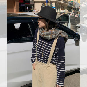 Slim Stripes Loose Fit Long Sleeve Sweater