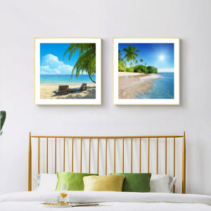 Modern Mediterranean Style Dining Room Wall Art Decorative Painting Bedroom Headboard Living Room Sofa Background Sea View Landscape