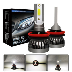 H7 Đèn LED Ô Tô 8000LM Cặp Mini Bóng Đèn Pha Bộ H1 H4 H8 H9 H11 9005 9006 Đèn Pha Turbo COB Tự Động Đèn LED Đa Năng Phù Hợp Với