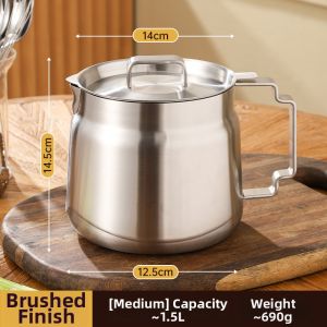 YIYIPAI | Large Capacity Oil Storage with Filter 304 Stainless Steel Oil Pot