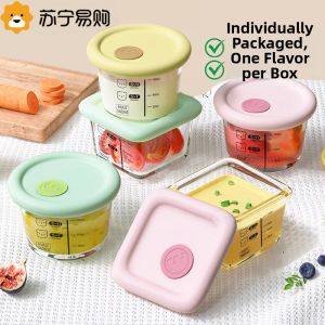 CrossOver | High Borosilicate Glass Baby Food Bowl with Lid Steamable Baby Feeding Container Child Egg Steaming Bowl Heat Resistant