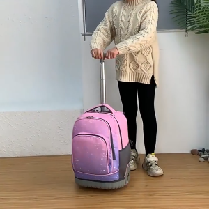 Kids Trolley Bag School Travel Luggage with Wheels for Girls Boys | Water-Resistant Backpack Bags Keeps Uniform Dry | Thermal Lunch Box Snack Carrier