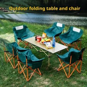 OKGO Camping Table Folding Table Outdoor Table Portable Folding Table and Chair Aluminum Alloy Table Picnic Table Camping Table Foldable Table and Chair set