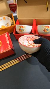 Hampers Imlek Tahun Baru Ular Souvenir Bowl Tableware Mangkok Sumpit Tahun Baru Chinese New Year