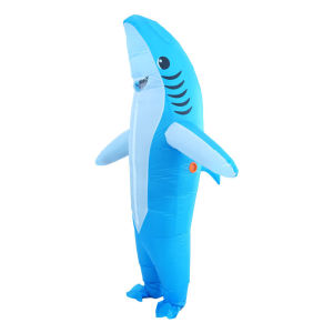 Inflatable Shark Costume Air Blow up Jaws Jumpsuit Fancy Dress Funny Carcharias Suit for Cosplay Party