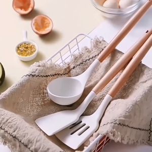 Ivorybaby 3Pc Putih Spatula Set Alat Spatula Silikon Tahan Panas Anti Gores