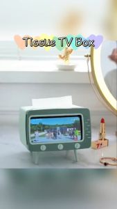 2 in 1 Tissue Box Office Desk Box Creative TV Appearance with Phone Stand For Home Office Case Bekas Tisu