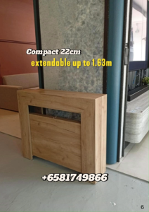 Dining Table Extendable Compact V3 slim extendable I  Space-saving I 22cm to 1.63-meter Dining Table