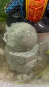 หินหมุนหินแท้สีเขียวลายหินอ่อน"แถมปั๊มน้ำ .กดเลือกขนาด