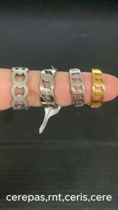 Cincin Titanium Tambang Emas Cincin Pesta Anti Karat Anti Luntur