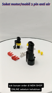 soket motor 2 pin anti air - soket mobil 2 pin per 2 set