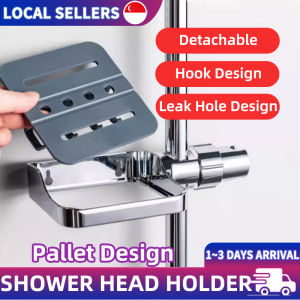 Bathroom With Hooks Shower Head Holder Bar Universal Adjustable Head Bracket Holder Shelf Toilet Rack Accessories 360° Rotation Sprayer Holder