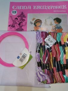 Paket Sulam Strimin Set Pemidangan/Hoop kayu/Plastik Embroidery Kit Murah Lengkap dgn Buku DIY Craft
