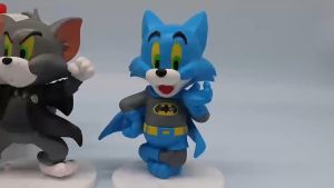 Bộ 6 Mô Hình Tom & Jerry Cosplay Batman Superman Harry Potter Siêu Cute Mô Hình Cao 9cm Decor Trang Trí Bộ Sưu Tập