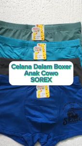 3 Pcs Celana Dalam Anak Laki-laki Cowo Merk Sorex Kids Bahan Super Soft Premium Ukuran M L XL