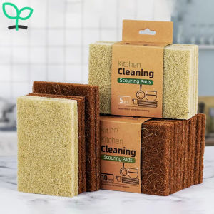 10PCS Natural Sisal Microfiber Sponge Kitchen Dishes Cleaning Cloth Eco Friendly Dishwashing Sponges Pan Pot Scouring Pad