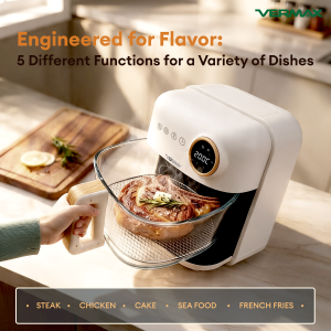 VERMAX Air Fryer 4.2L Visual Glass Digital Touch Screen Oil Free and Non-Stick Smokeless Healthy