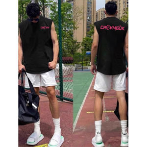 American Style Sport Vest Mens Summer New Loose Basketball Sleeveless T-shirt Youth Casual Breathable Cotton round Neck Top