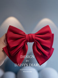 Kids Satin Red Bows Barrettes Girl Back Head Clip Hair Accessories Little Girl Headdress Hairpin Hair Ornaments