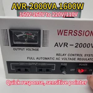 AVR Automatic Voltage Regulator 2000VA 1600W 220V 110V Voltage Converter For Refrigerator, Smart TV, Computer