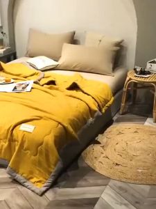 Cotton Blanket Quilt Comforter Set Super Soft Quilt Comforter Single Washable Cotton Quilt Selimut Lembut Blanket