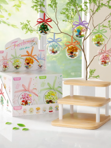 Mini Building Blocks Toys Christmas Tree Crystal Ball Mini Fairy Garden Ornament Cute Desk Decor