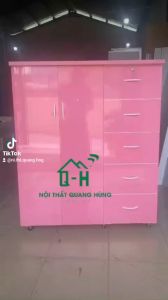 TỦ NHỰA ĐÀI LOAN 2 CÁNH 5 NGĂN MÀU HỒNG CAO CẤP HCM