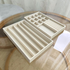Large Size Velvet Jewelry Storage Tray Ring Earring Necklace Organizer Box Fashionable Accessory Placement Plate for Women
