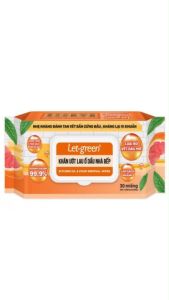 Combo 3 Bao Khăn Giấy Ướt Lau Ố Dầu Nhà Bếp Let-green 30 miếng/bao