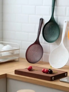 Large Colander/High Temp Resistant/Long Handle Drain Filter Oil Separator/Anti Scald Vegetable Skimmer/Kitchen Colander