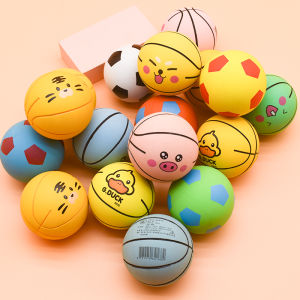 Stress Relief Yellow Duck Rubber Elastic Ball Basketball Cartoon Pet Baby Ball Toy for Children Educational Equipment Large Facilities