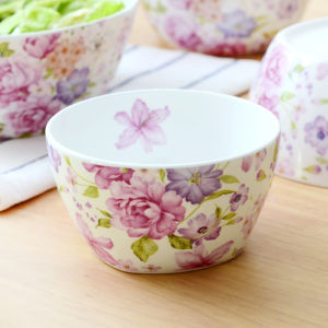Bone China Ceramic Bowls Korean Style Dinnerware Creative Floral Pattern Home Use Eating Bowls Soup Bowls Noodle Bowls